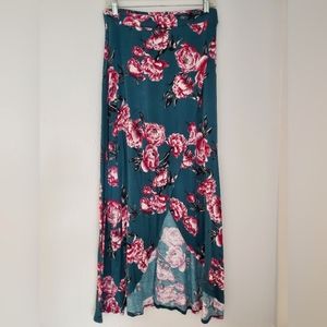Deep teal and pink Maxi Skirt Wrap Large Charlotte Russe